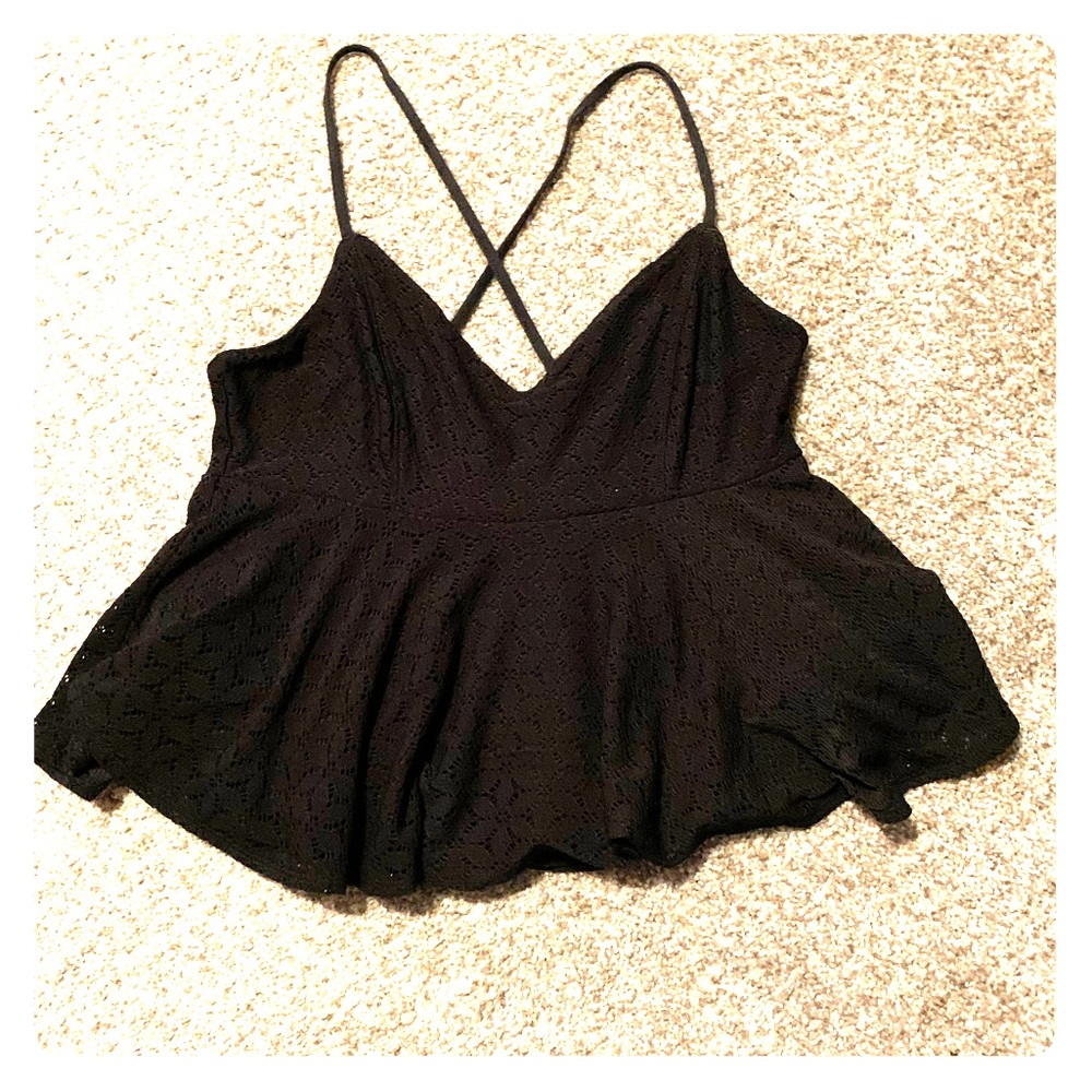 Lace peplum crop top